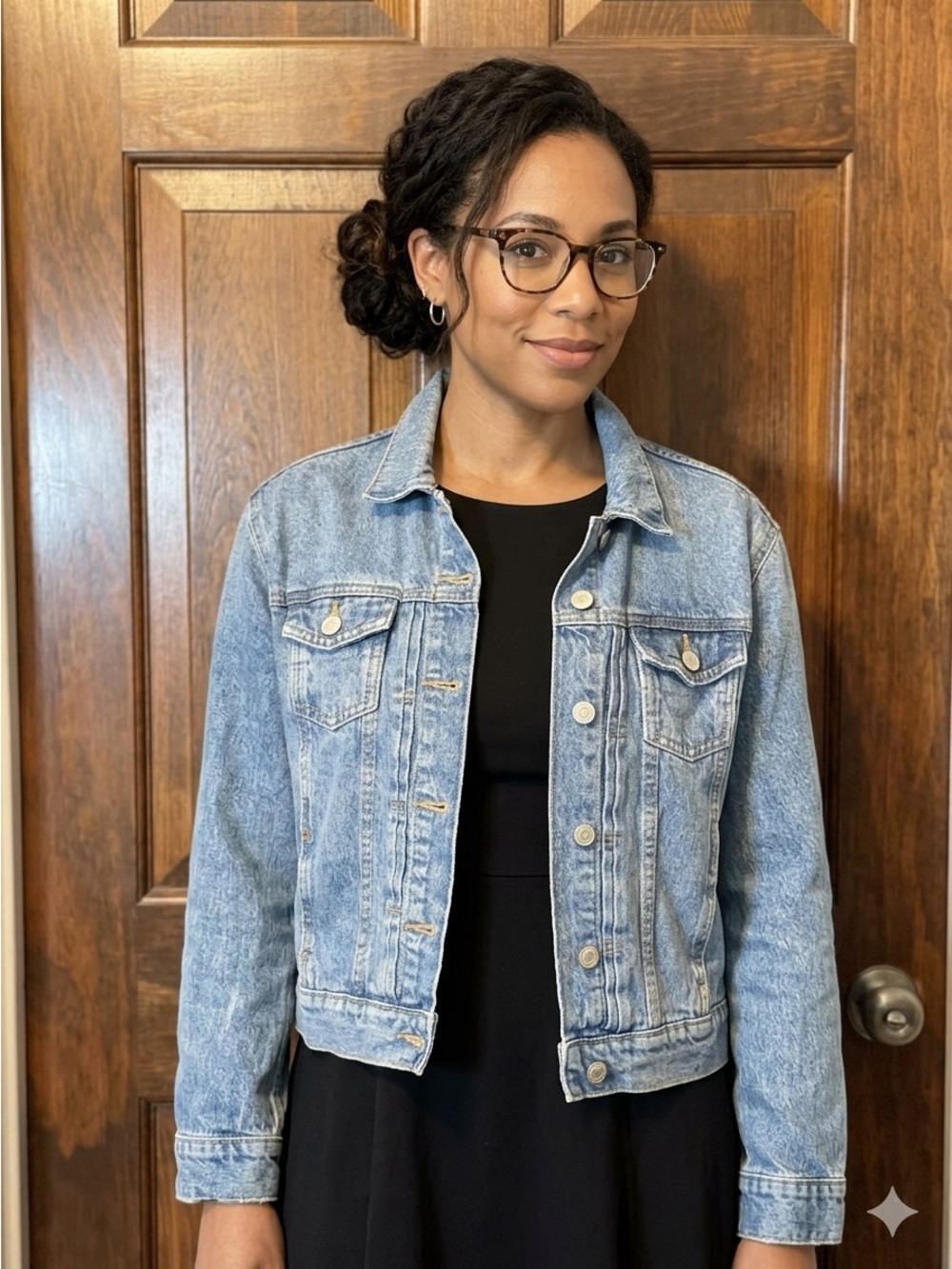 Old Navy Distressed Light Wash Denim Jacket in Blue Size XS